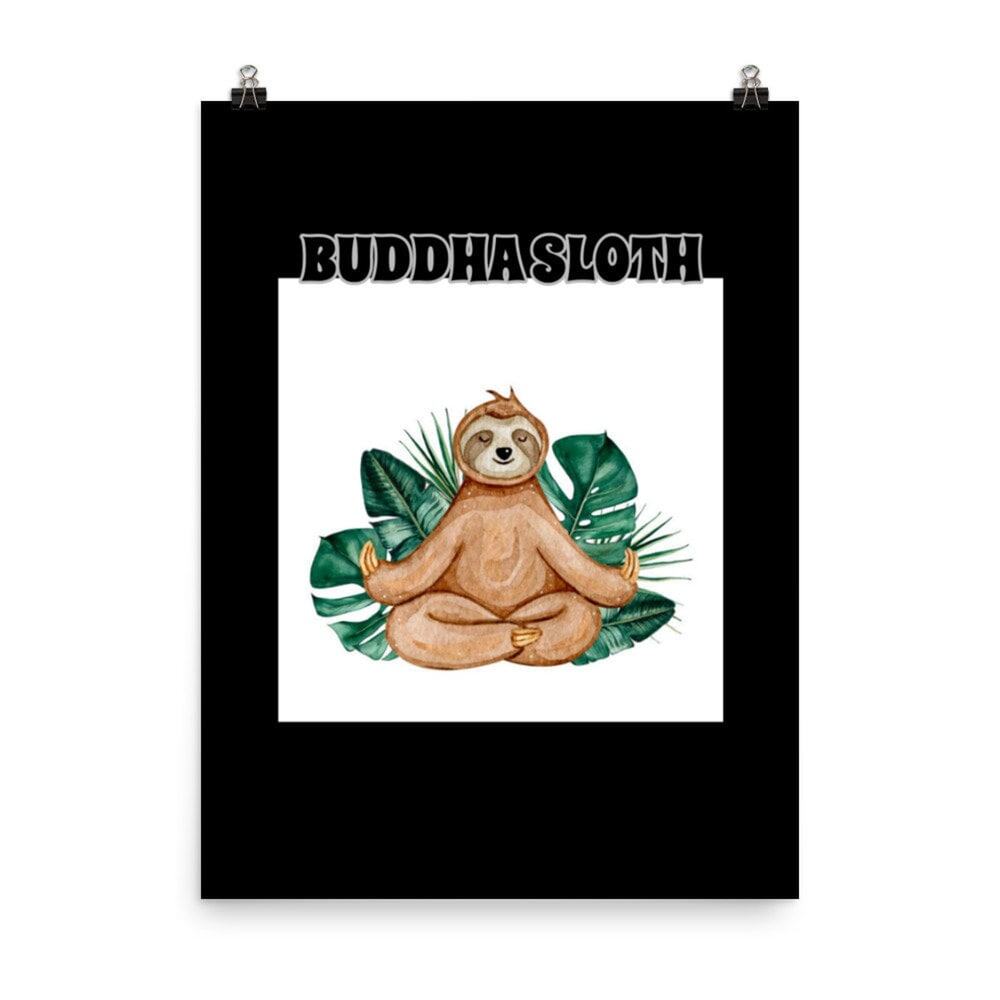 Buddha Sloth Poster: Meditation Art Print